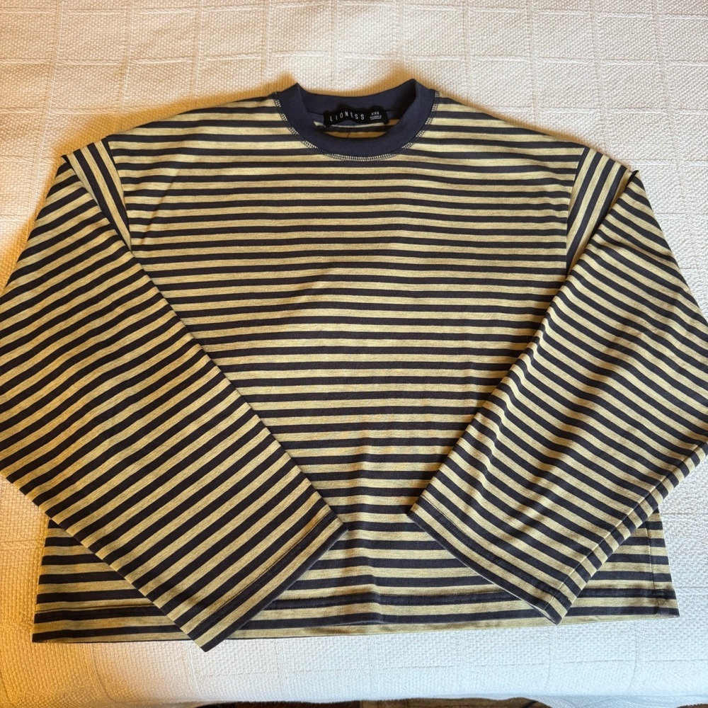 Lioness Bloom Long Sleeve Shirt Beige Stripe